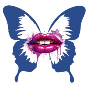 Lip Paint Butterfly Design