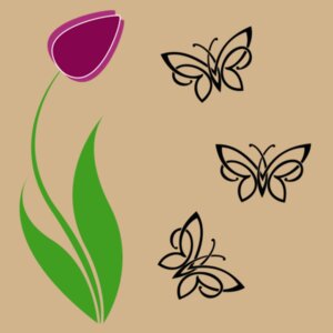 Tulip Butterflies Design
