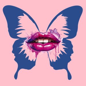 Lip Paint Butterfly Design